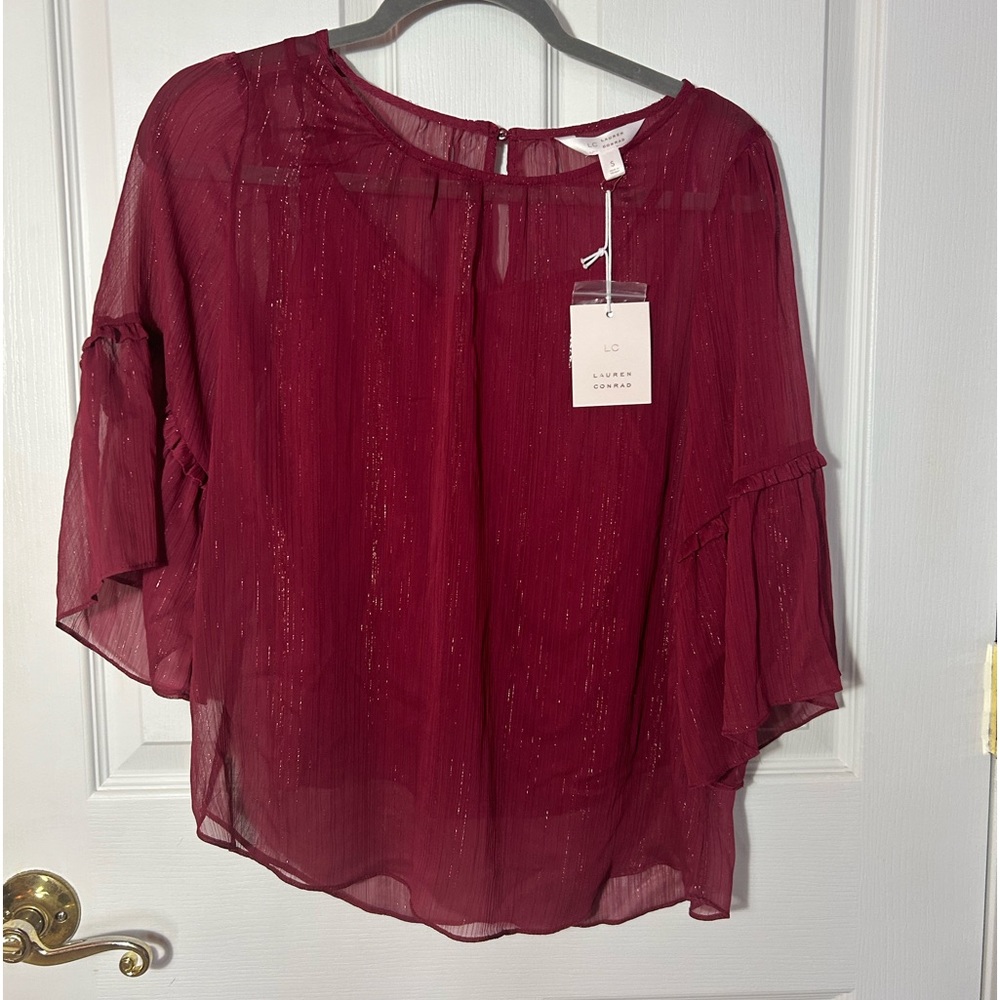 Brand new with tags, Burgundy boho blouse